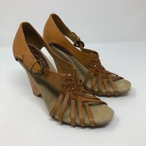 Sam Edelman Sahara wedge heel leather sandal 8.5M